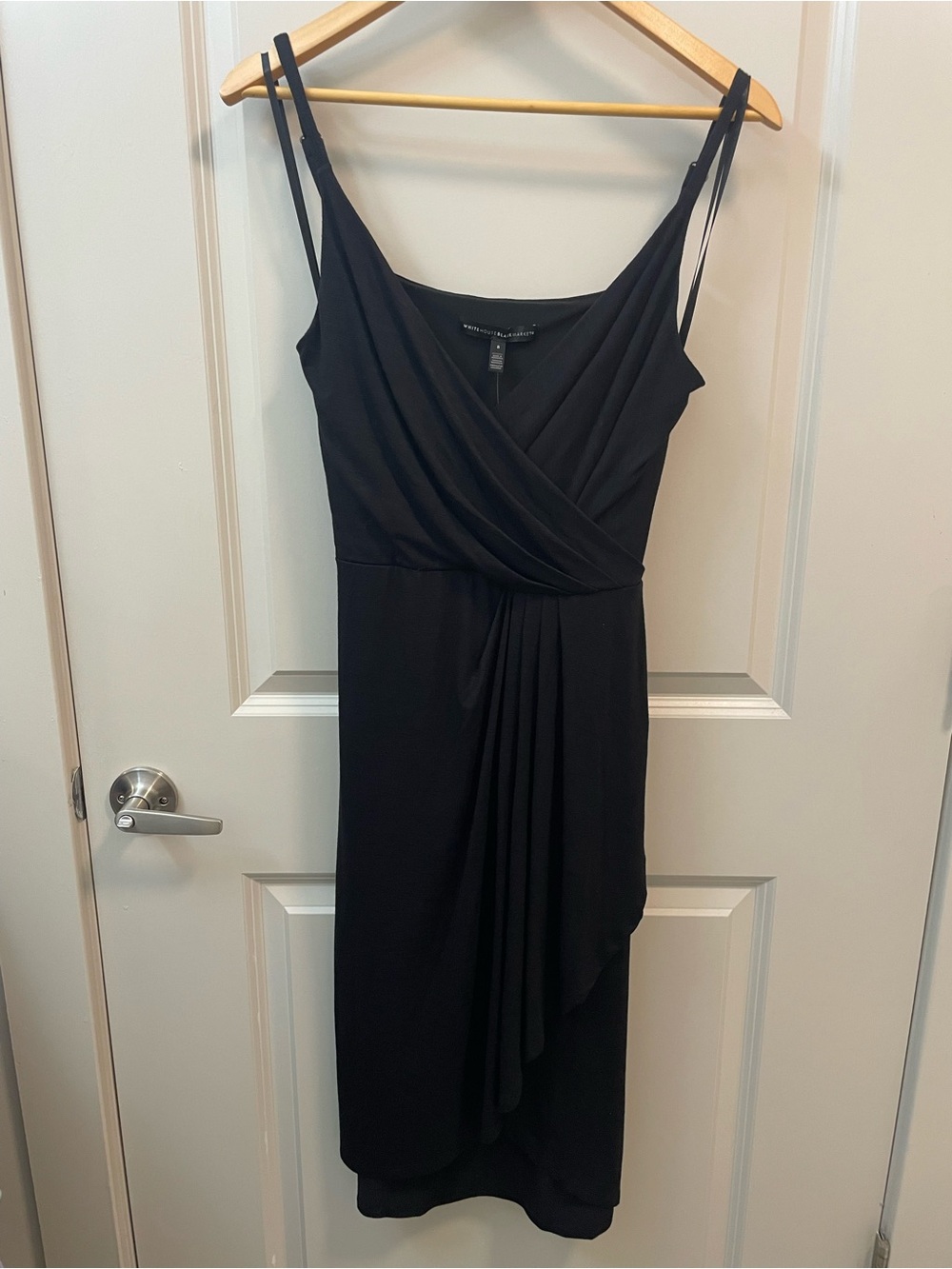 White House Black Market Black Wrap-Style Midi Dress